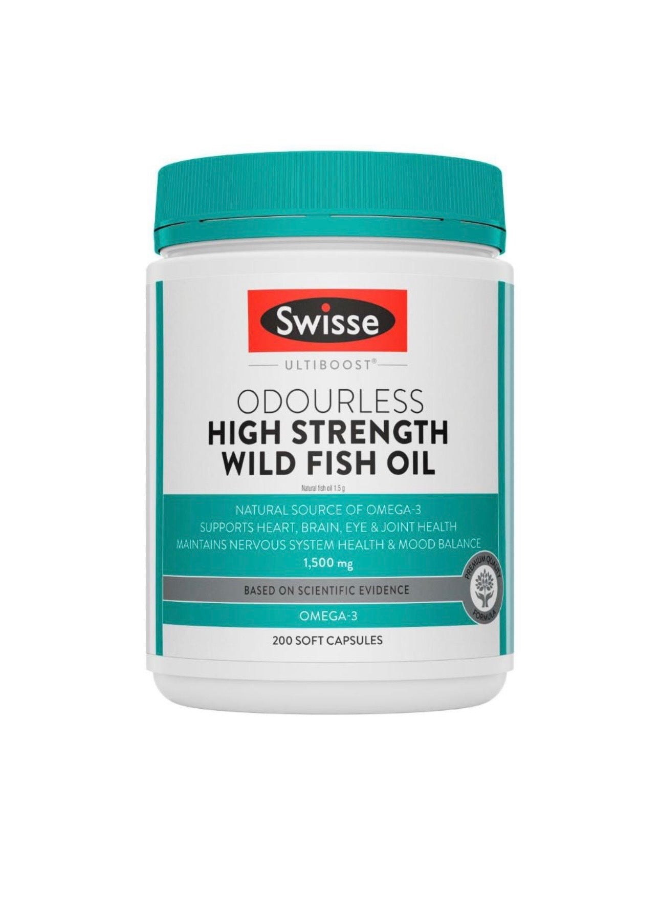 Swisse Ultiboost High Strength Odourless Fish Oil Capsules | 200 Pack