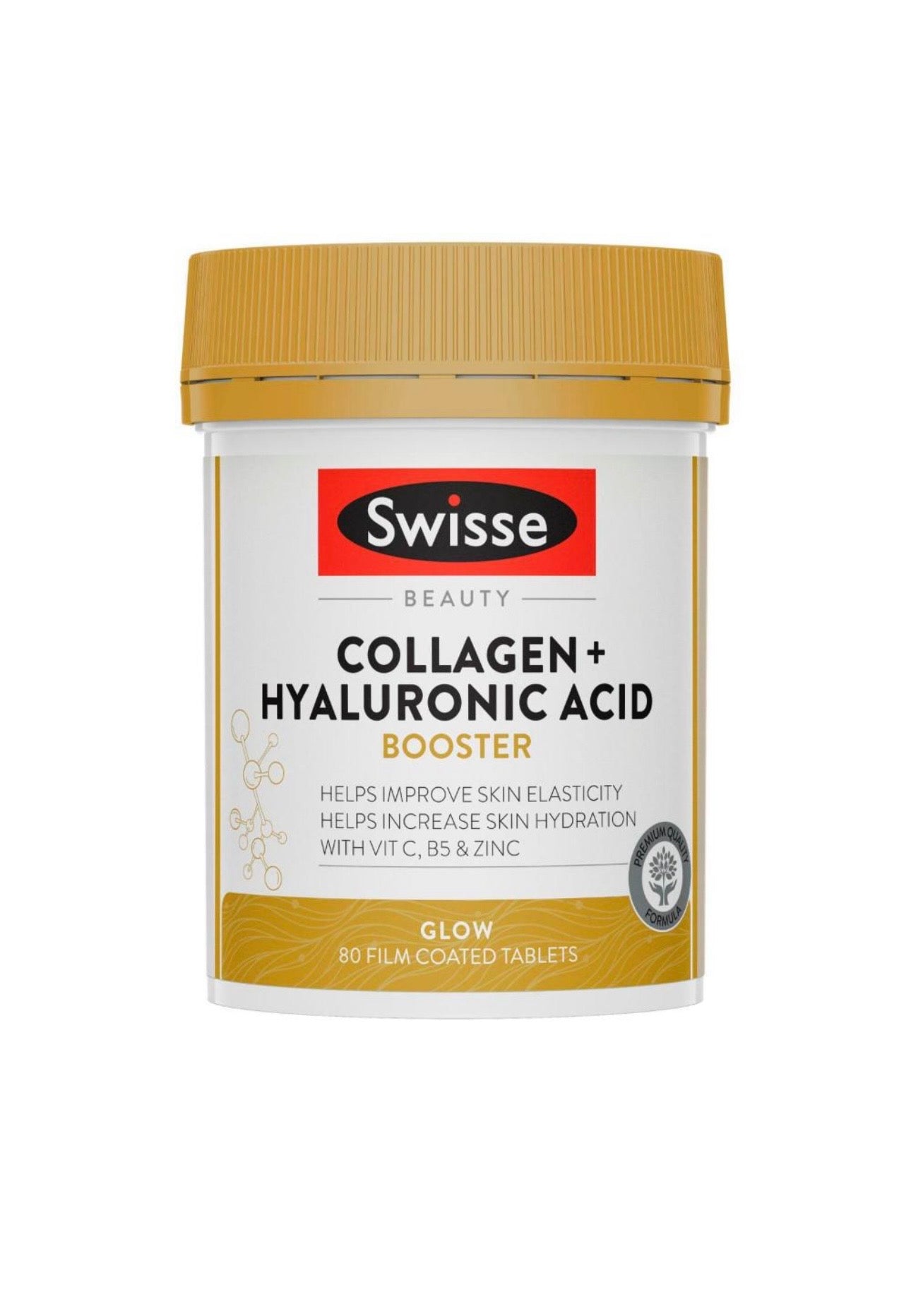 Swisse Beauty Collagen + Hyaluronic Acid Booster Supports Glowing Skin 80 Tablets