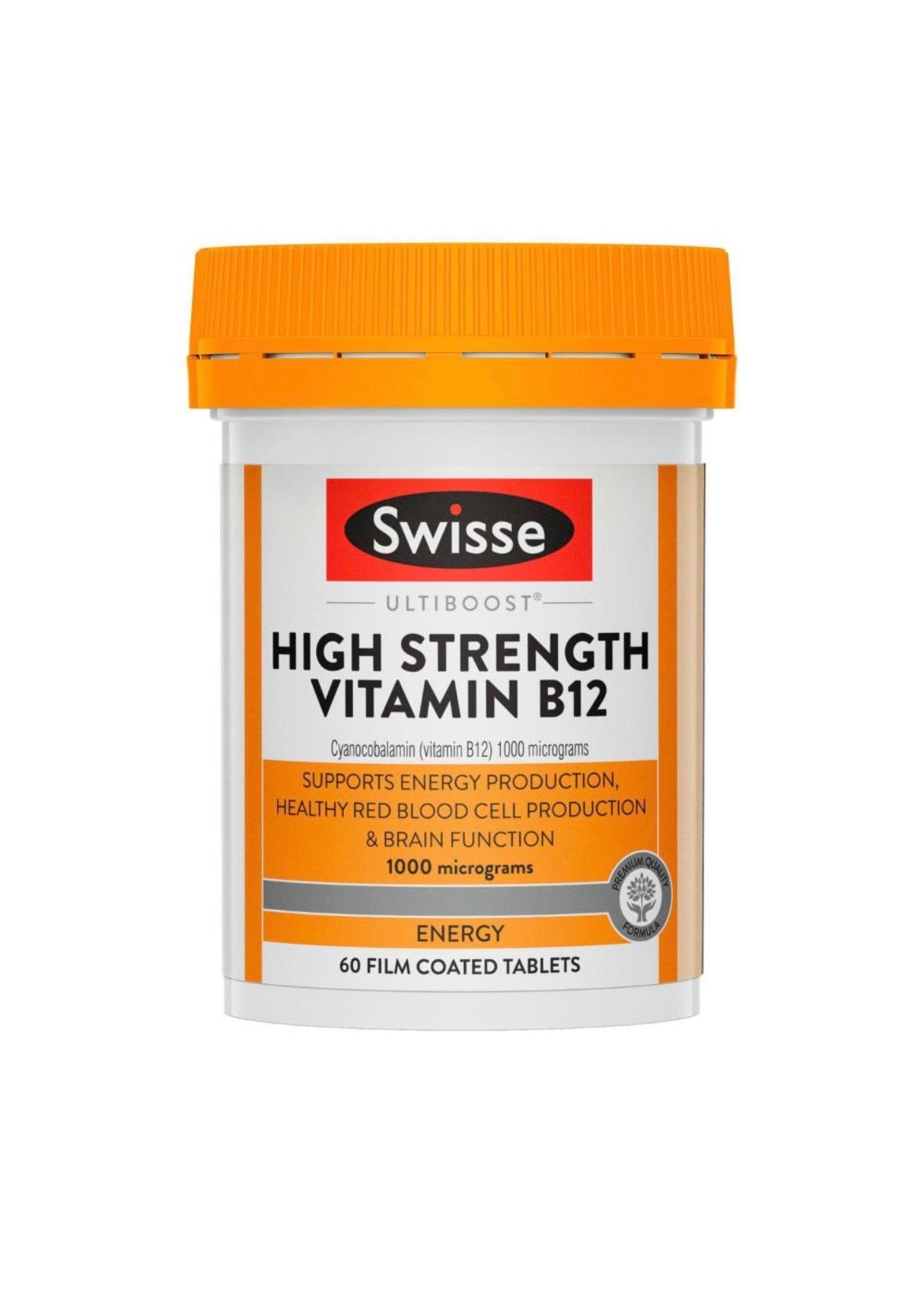 Swisse Ultiboost High Strength Vitamin B12 For Energy Production Support | 60 pack